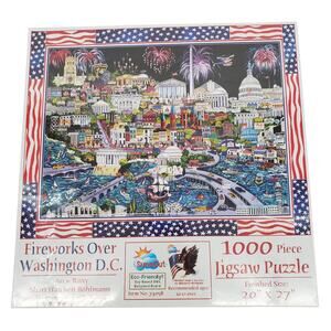 SunsOut Fireworks Over Washington DC 1000 Piece Jigsaw Puzzle 20"x27" New Sealed
